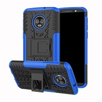 Moto G6 Plus Case  Moto G Plus (6th Generation) Case Slim Heavy Duty Dual Layer Durable Armor Shock Absorption Protective Phone Cover Case with Kickstand for Motorola Moto G6 Plus 5.9 Inch Blue - B07DQP99G5
